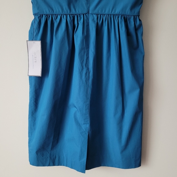 NWT J. Crew Special Occasions Samantha Scalloped Bodice Strapless Dress Blue - Picture 8 of 16